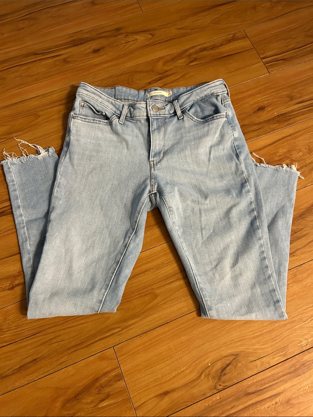 Levi's Light Wash Skinny Jeans with Raw Hem